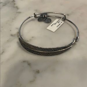 Alex and Ani Quill Bangle Silver NWT